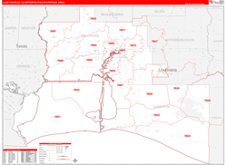 Lake-Charles Red Line<br>Wall Map